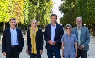 Voici les cinq candidats à la primaire écologiste Eric Piolle,Delphine Batho,Yannick Jadot,Sandrine Rousseau,Jean Marc Governatori.