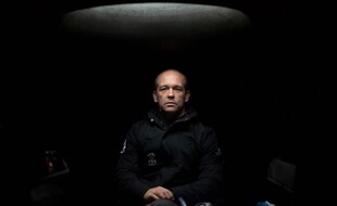 Kevin Escoffier dans son imoca PRB en octobre 2020 aux Sables-d'Olonnes.