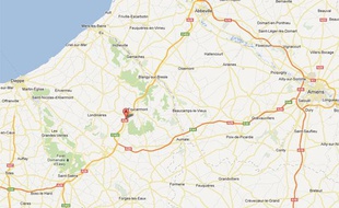 Google Maps de l'A28 au niveau de Callengeville (Seine-Maritime).