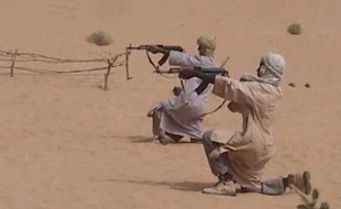 Photo distribuée par Aqmi d'un camp d'entraînement au Mali, en novembre 2010.