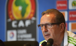 Georges Leekens en conférence de presse en janvier 2017.