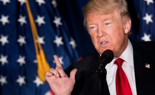 Donald Trump, favori des primaires républicaines aux Etats-Unis, à Washington le 27 avril 2016