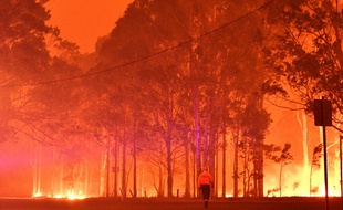 Un pompier en train de lutter contre les incendies en Australie (image d'illustration).