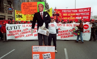Le 24 novembre 1995, lors d'une manifestation.