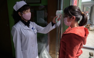 Dans une hôpital de Pyongyang le 1er avril.