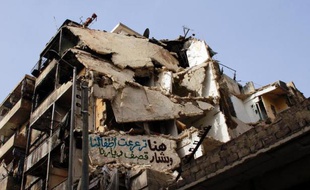 Un immeuble détruit à Alep, le 6 novembre 2013, en Syrie