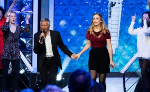 Nagui et la reine Margaux, plus grande maestro de « N'oubliez pas les paroles ».