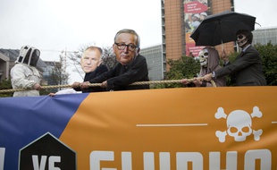 Des manifestants anti-glyphosate à Bruxelles le 27 novembre 2017.