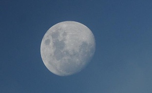 La Lune vue de Port Elizabeth, en Afrique du Sud, le 23 juin 2010.