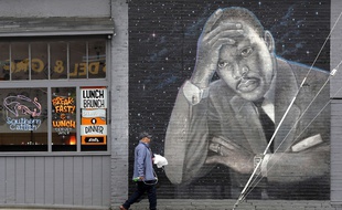 Une fresque représentant Martin Luther King aux Etats-Unis