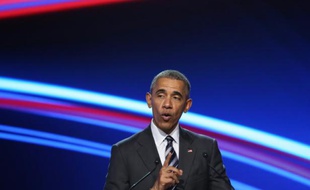 Le président américain Barack Obama à Hanovre, en Allemagne, le 24 avril 2016
