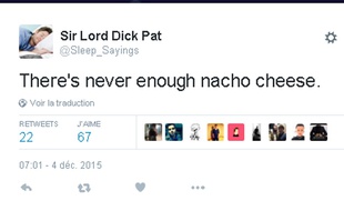 Capture Twitter du compte Sir Lord Dick Pat
@Sleep_Sayings