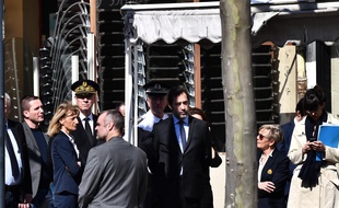 Le ministre de l'Intérieur, Christophe Castaner, à Romans-sur-Isère, le 4 avril 2020.