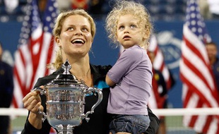 Kim Clijsters après sa victoire à l'US Open 2010.