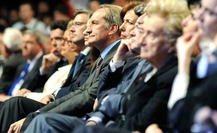 Gérard Longuet et d'autres soutiens à Nicolas Sarkozy, le 27 mars 2012 en Loire-Atlantique.
