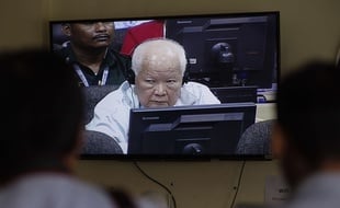 Khieu Samphan, un ancien cadre dirigeant Khmer Rouge a été condamné à la prison à vie pour génocide à Phnom Penh, au Cambodge, le 16 novembre 2016.