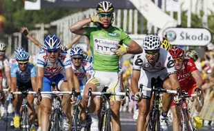 Mark Cavendish, vainqueur de la 3e étape du Tour, entre Marseille et la Grande-Motte, le 6 juillet 2009.