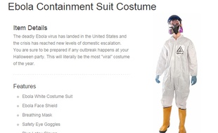 Un déguisement Ebola est disponible aux Etats-Unis.