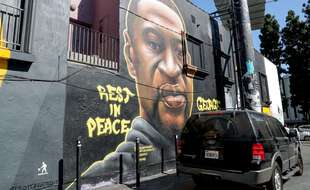Une fresque rendant hommage à George Floyd, le 26 août, à Los Angeles.