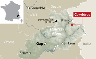 Carte de situation de Cervières (Hautes-Alpes)