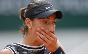 Caroline Garcia, sortie dès le deuxième tour du tournoi de Roland-Garros par la qualifiée russe Anna Blinkova, le 30 mai 2019.
