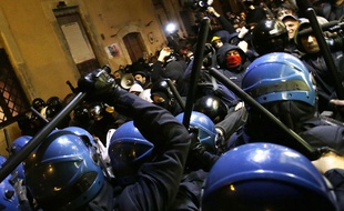 Une manifestation à Rome contre le TGV entre Lyon et Turin en novembre 2013.