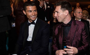 Ronaldo et Messi pendant la cérémonie du Ballon d'Or