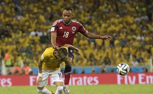 La faute de Zuniga sur Neymar durant Brésil-Colombie, le 4 juillet 2014, à Fortaleza.