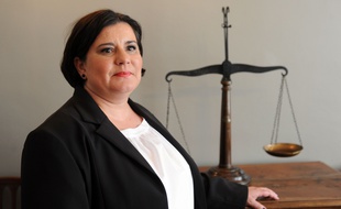 Emmanuelle Legrand-Bogdan, est l'avocate de Christophe Camy, un des 4 prévenus au procès. / AFP PHOTO / IROZ GAIZKA