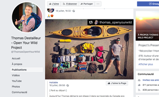Capture d'écran de la page Facebook de Thomas Destailleur
