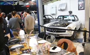 Banquet "Le garage gastronomique des 60'S" aux Ateliers Paul Bracq, pour Bordeaux S.O. Good