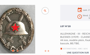 Un objet qui sera proposé aux acheteurs lors de la vente aux enchères à Vannes. (Capture d'écran).