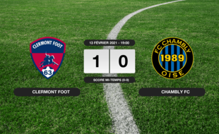 Ligue 2, 25ème journée: Le Clermont Foot bat le FC Chambly 1-0 à domicile