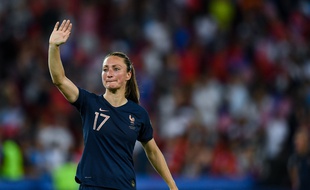 Gaëtane Thiney, lors de l'élimination de la France en quart de finale de la Coupe du monde face aux USA, le 28 juin 2019.