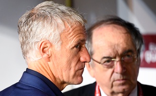 Didier Deschamps et Noël Le Graët lors du match des Bleus en Turquie.