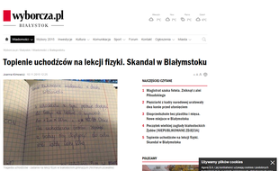 Capture d'écran du site polonais Gazeta Wyborcza