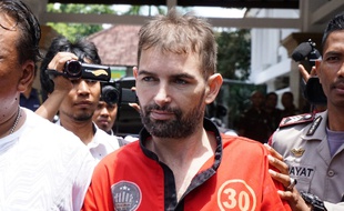 Félix Dorfin, suspecté d'avoir transporté de la drogue sur l'île de Lombok, le 3 février 2019 à Mataram.