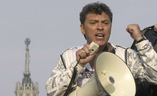 L'opposant russe Boris Nemtsov lors d'une manifestation à Moscou en 2012.