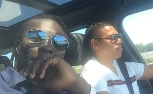 Bafétimbi Gomis sur l'autoroute A7 le 28 juillet 2016.
