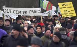 Manifestation pour la construction d'un nouveau Center Parcs à Roybon (Isère), le 7 décembre 2014