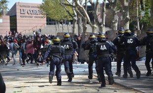 Tensions sur l'esplanade, à Montpellier.