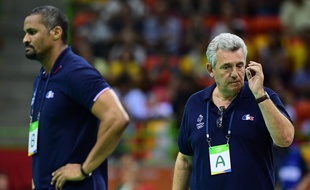 Didier Dinart (à gauche) et Claude Onesta, à Rio