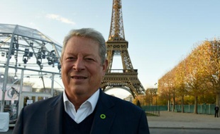 Al Gore, prix Nobel de la paix en 2007 avec le Giec, à Paris le 13 novembre 2015