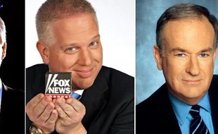 Trois poids lourds des médias conservateurs: Rush Limbaugh, Glenn Beck et Bill O'Reilly