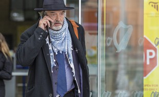 Dublin, le 17 Juillet 2020. Ian Bailey arrive à la Haute cour pour une audience.