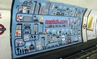 Une pub pour Match.com dans le métro londonien