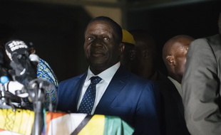 Le nouvelle homme fort de l'ancienne colonie britannique Emmerson Mnangagwa le 22 novembre 2017 à Harare.