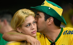 Un couple de Brésiliens lors de la Coupe du monde 2014.