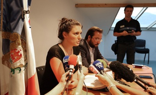 La policière Sandra Bertin lors d'une conférence de presse à Nice, le 24 juillet 2016