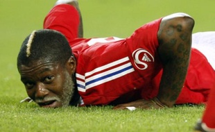 Djibril Cissé, le 27 mai 2008, lors du match amical entre les Bleus et l'Equateur.